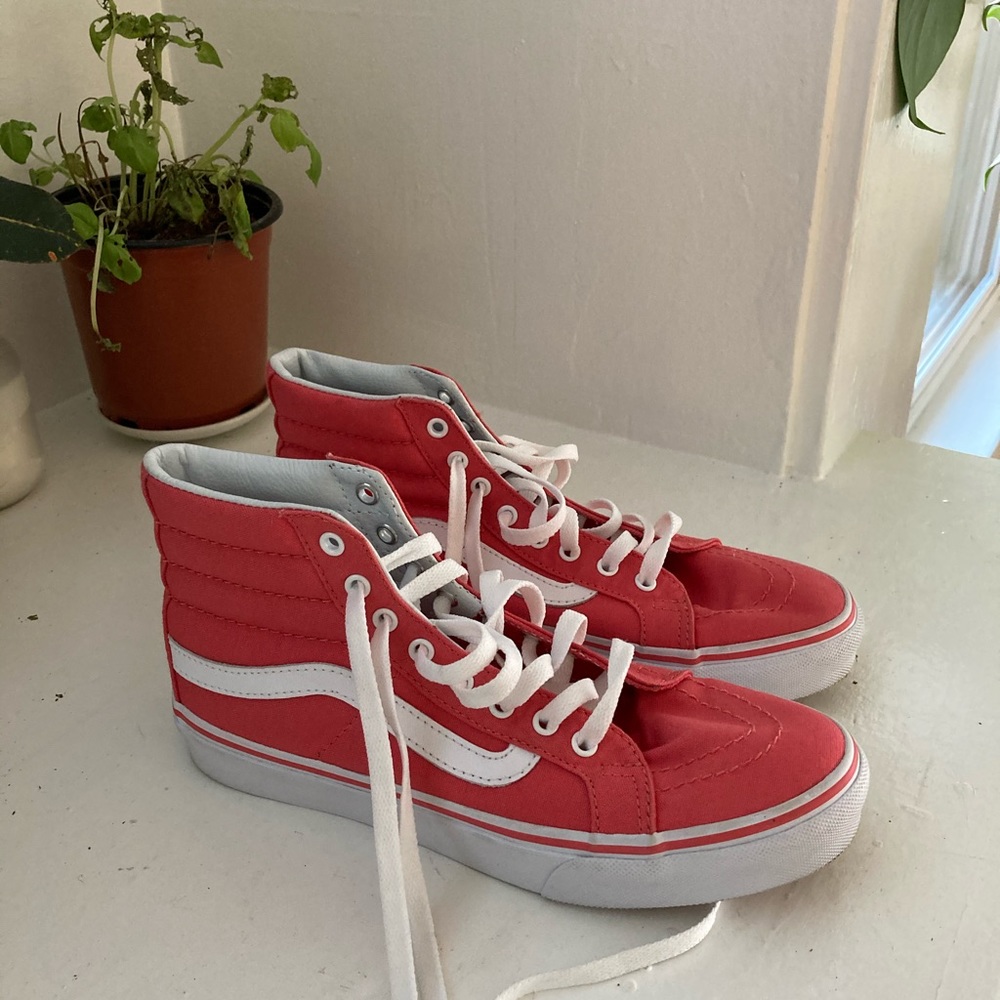 Vans - salmon pink high tops (only worn one time!)